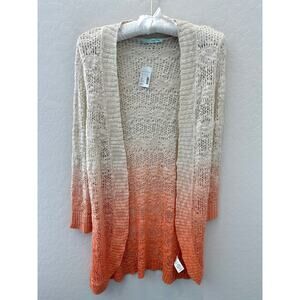 MAURICES | Ombre Open Knit Cardigan Beige to Orange | Size Large